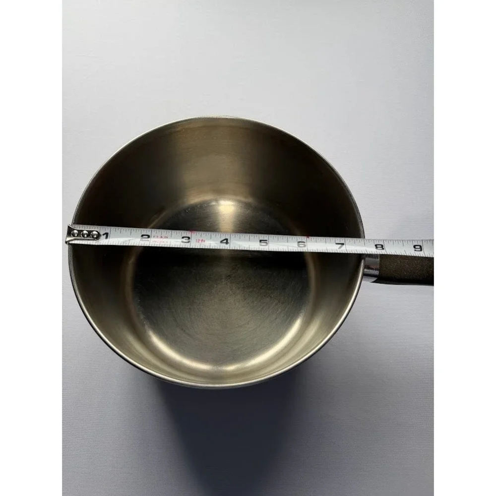 Vintage Maid of Honor Copper Bottom Stainless Steel Saucepan Sears Roebuck 7.5in